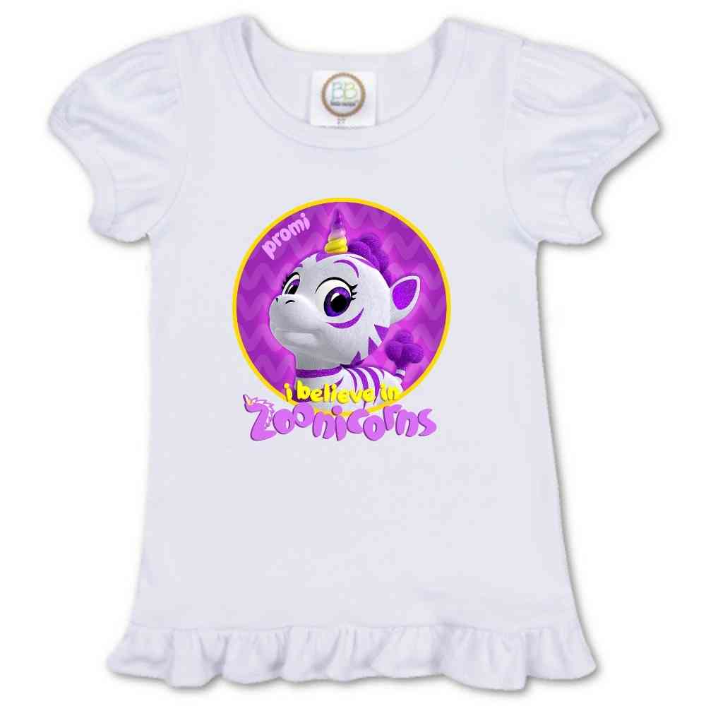I Believe In Zoonicorns, Promi, Ruffle Girl's Tee