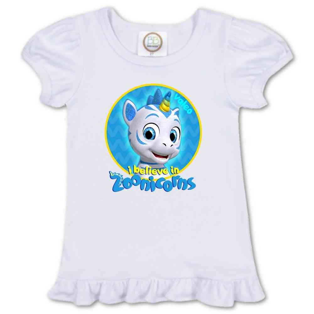 I Believe In Zoonicorns, Valeo, Ruffle Girl's Tee