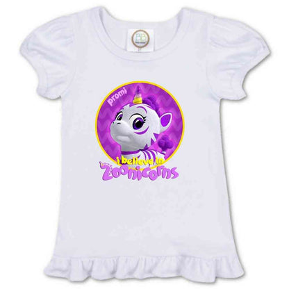 I Believe In Zoonicorns, Promi, Ruffle Girl's Tee