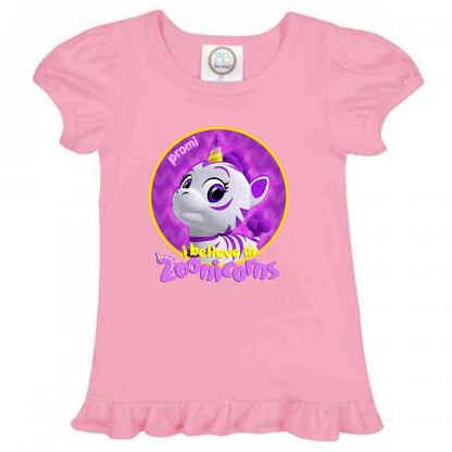 I Believe In Zoonicorns, Promi, Ruffle Girl's Tee