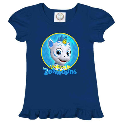 I Believe In Zoonicorns, Valeo, Ruffle Girl's Tee