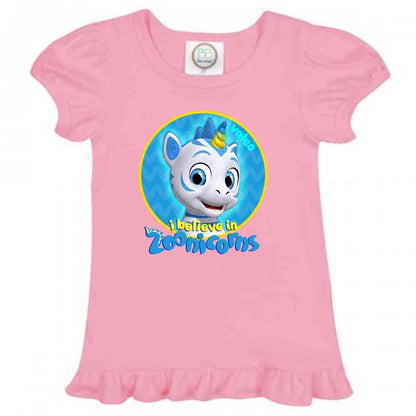 I Believe In Zoonicorns, Valeo, Ruffle Girl's Tee