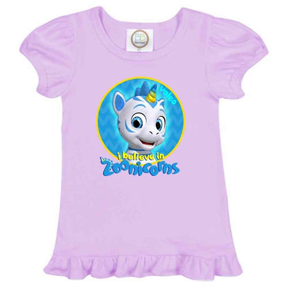 I Believe In Zoonicorns, Valeo, Ruffle Girl's Tee