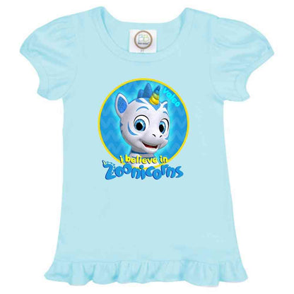 I Believe In Zoonicorns, Valeo, Ruffle Girl's Tee