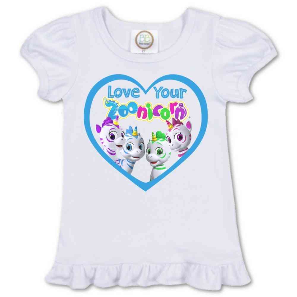 Love Your Zoonicorn, Group, Ruffle Girl's Tee