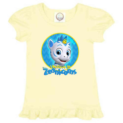 I Believe In Zoonicorns, Valeo, Ruffle Girl's Tee