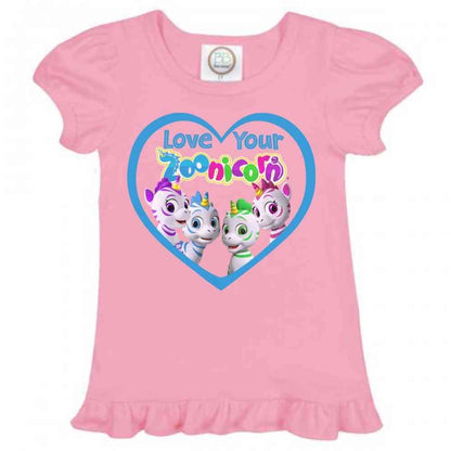 Love Your Zoonicorn, Group, Ruffle Girl's Tee