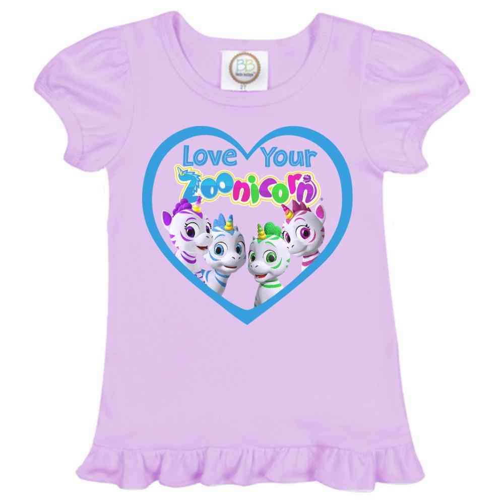 Love Your Zoonicorn, Group, Ruffle Girl's Tee