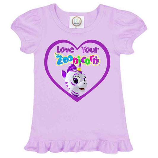 Love Your Zoonicorn, Promi, Ruffle Girl's Tee