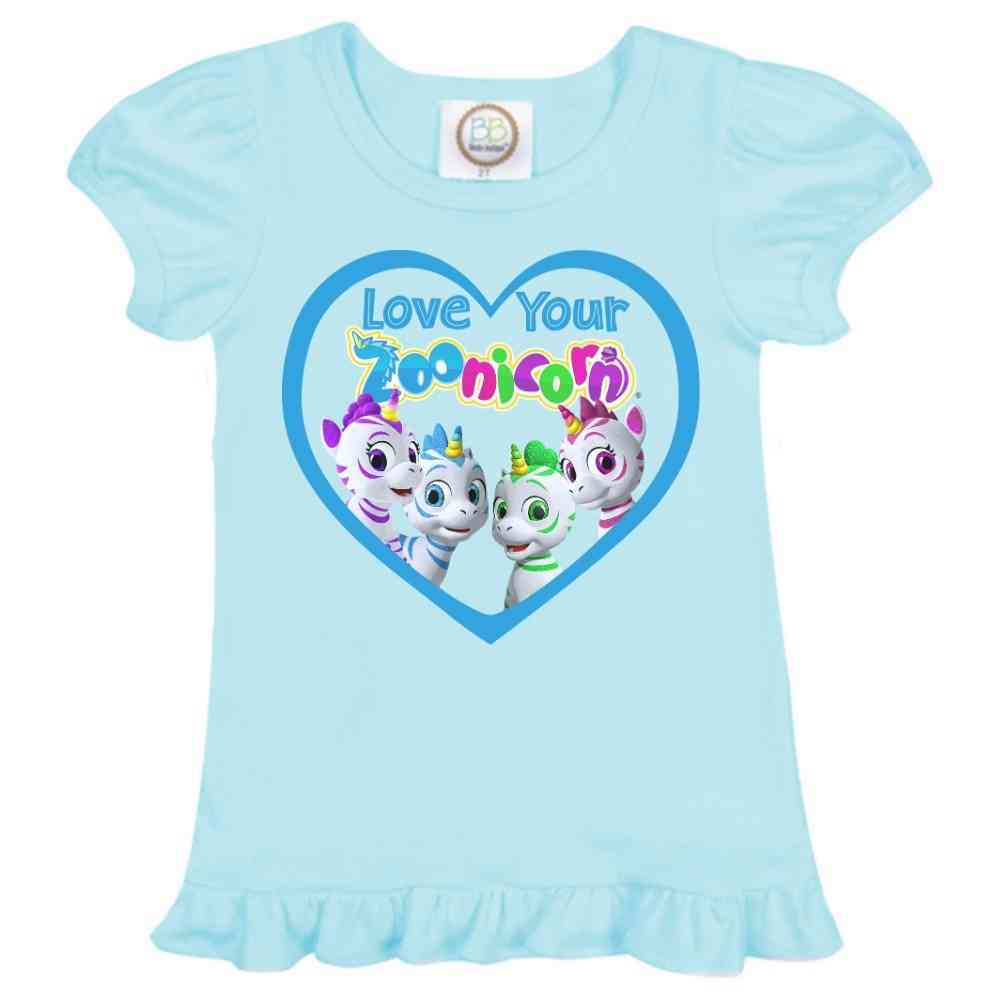 Love Your Zoonicorn, Group, Ruffle Girl's Tee