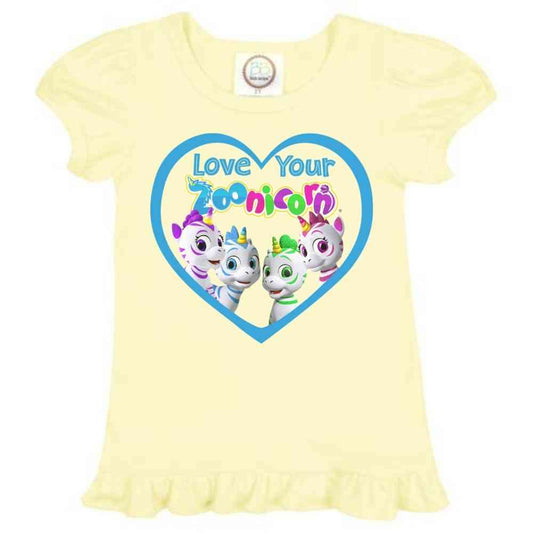 Love Your Zoonicorn, Group, Ruffle Girl's Tee