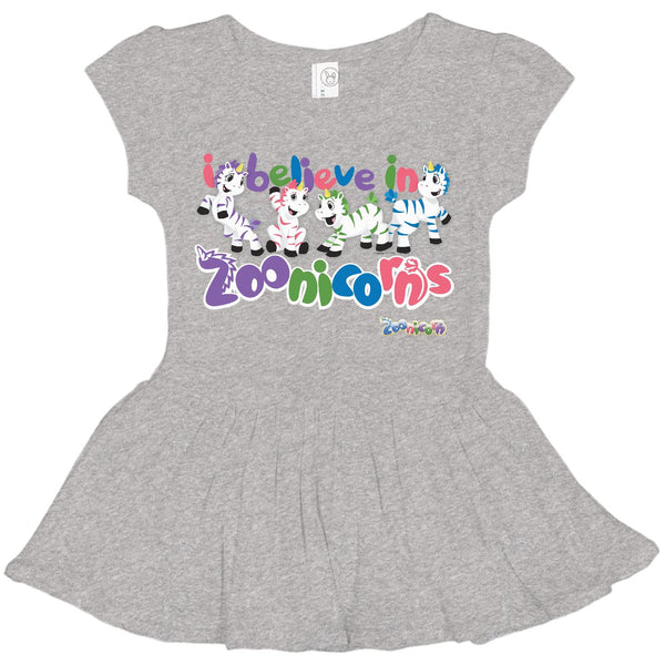 I Believe in Zoonicorns by Zoonicorn, Toddler Rib Dress