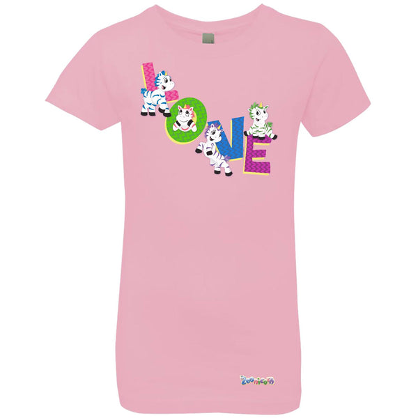 Zig Zag Love by Zoonicorn, Girls’ Princess Crew T-Shirt