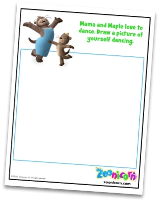 Draw Yourself Dancing! activity sheet preview