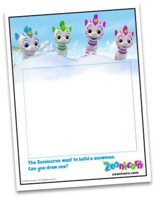 Draw a Snowman activity sheet preview