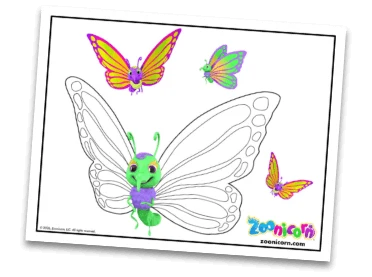 Flutterby activity sheet preview