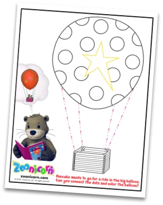 Pancake's Hot Air Balloon activity sheet preview