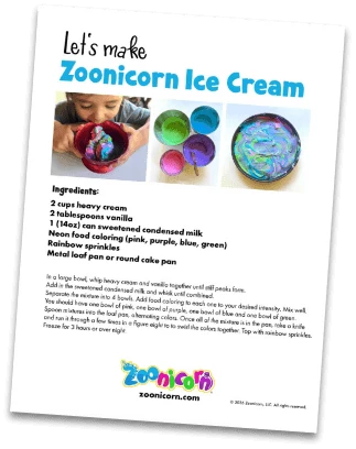 Make Zoonicorn Ice Cream activity sheet preview