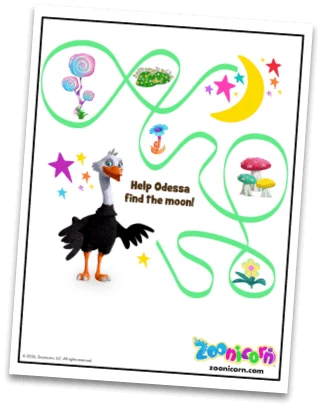 Guide Odessa to the Moon activity sheet preview