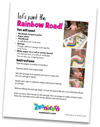 Paint the Rainbow Road activity sheet preview